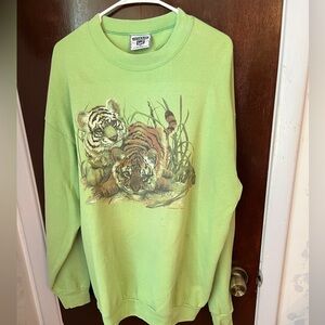Vintage woman’s sweatshirt with Tiger design on front.  Lee brand XL